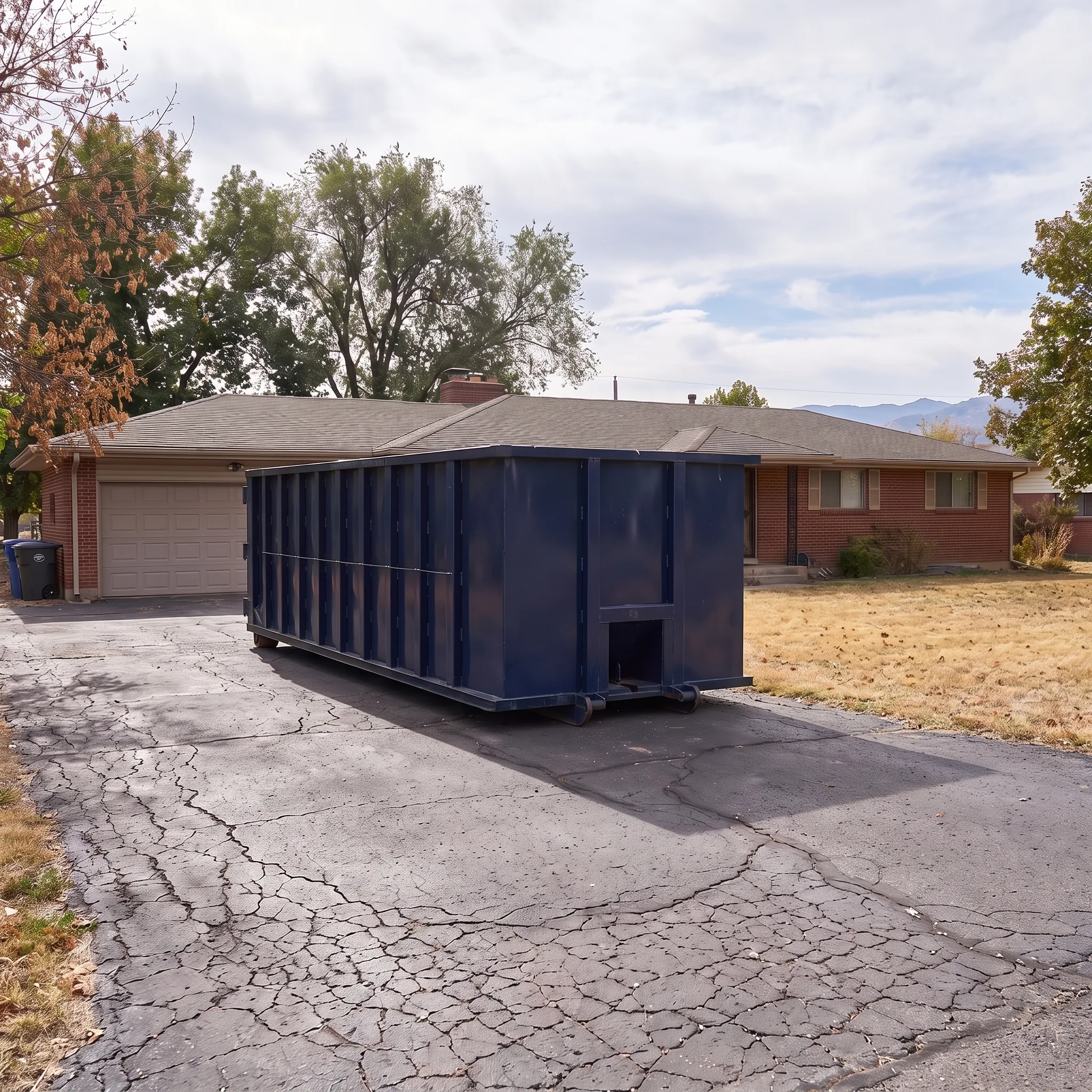 Roll-off dumpster on a Colorado job site