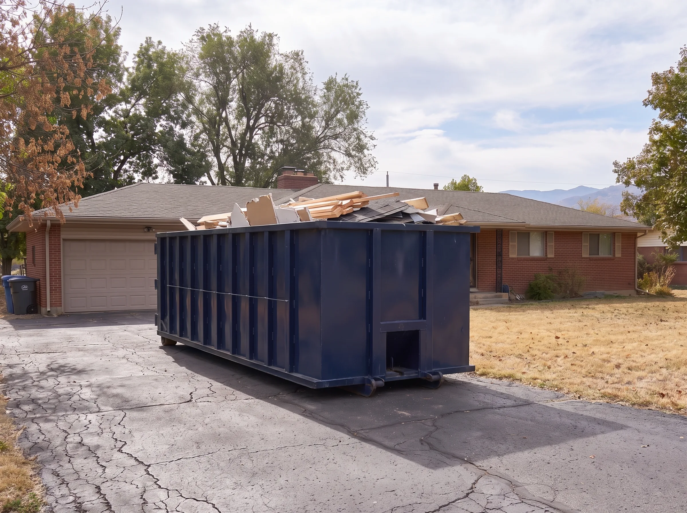 Roll-off dumpster being loaded in Bent County, CO
